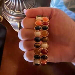 Talbots Gold-Tone Multicolor Stone Bracelet